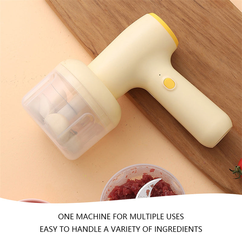 2 In 1 Electric Garlic Chopper USB Rechargeable Vegetable Chili Meat Ginger Masher Handheld Multipurpose Kitchen Gadgets
